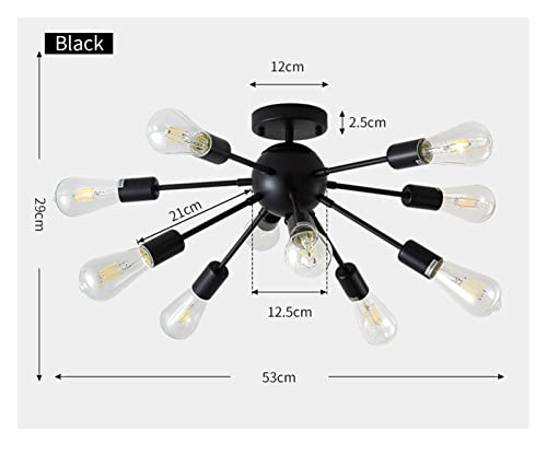 Lustre éclairage LED moderne avec 10 ampoules pour chambre à coucher et salon