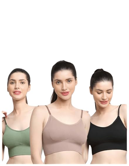 Women's Cotton Padded Sports Bra, Adjustable Straps, Wireless Comfort Fit-picture-22