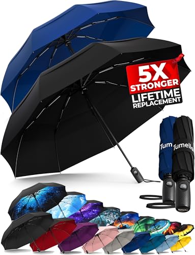 TUMELLA Strongest Windproof Travel Umbrella (Compact, Superior &...