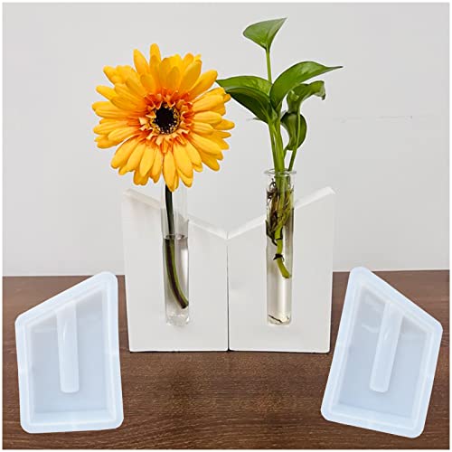2 Stück Epoxid Pflanzenvermehrungsstation Blumenvase Silikonform Resin Vase Gießformen Herzform Blumenvase Resin Vermehrungsstation Epoxidharz fur Hydroponik Pflanzen Stecklinge Tischdeko Deko Cover