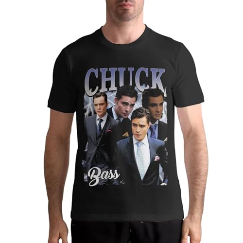 Niikenli Chuck Actor Bass Shirt Mens Graphic Short Sleeve T-Shirts Crewneck Tops Casual Summer Cotton Soft Tee Large