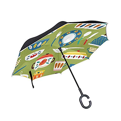 Parapluie de golf inversé résistant vent et anti-UV poignée en C pour grand parapluie de sport