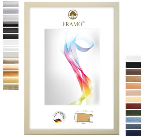 FRAMO Cornice portafoto in legno 17 x 21 cm (misura dell'immagine) in acero naturale, dimensioni a scelta, cornice per poster, puzzle, collage fotografico, realizzata su misura, cornice su misura