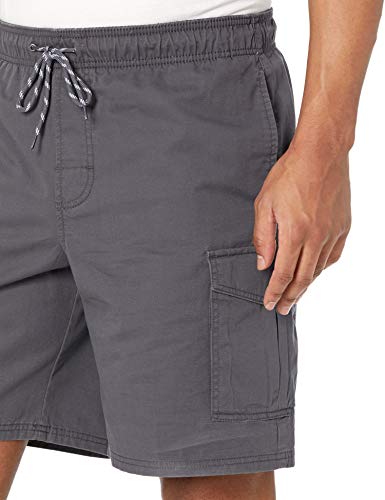 Amazon Essentials Men's 9" Elastic Waist Cargo Shorts, Dark Grey, Large - Image 3