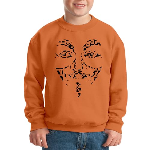 Sweatshirt enfant anonymous noir avec graphisme pixel haute définition - 2