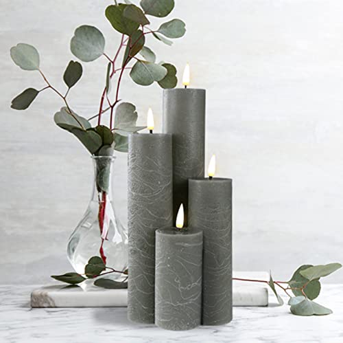Duduta DD-4PC PILLARS-GREY Slim Tall Flameless Pillar Candles thumb #5