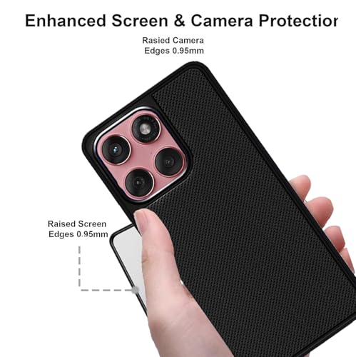 Image of Back Cover Case Compatible for Motorola Edge 60 Stylus (Textured Grip Design | Camera Protetion | Slim and Light Weight | Soft Touch and Feel | Black)
