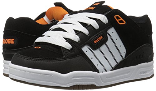 Image of Globe Mens Fusion Skate Shoes, Black /White /Orange, 14 M US