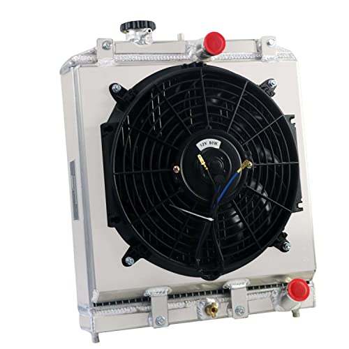 OzCoolingParts Pro 2 Row Core All Aluminum Radiator + 12“ Fan w/Shroud Kit for 1992-2001 93 94 95 96 97 98 99 00 Honda Civic Del Sol EJ EK EG DB DC