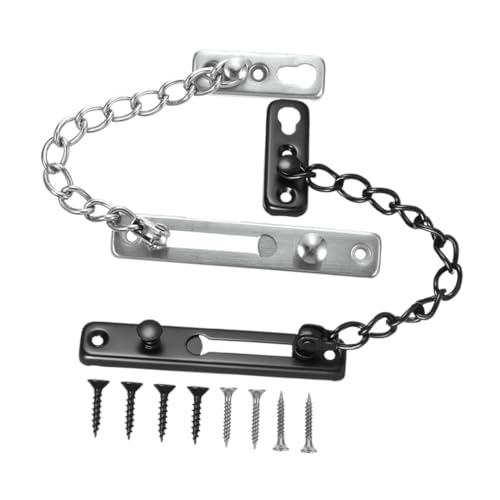 LALAFINA 2 piezas Cadena de Seguridad para Puerta Interior de Acero Inoxidable de Pestillo Resistente Antirrobo para Protección Hogares Ventanas