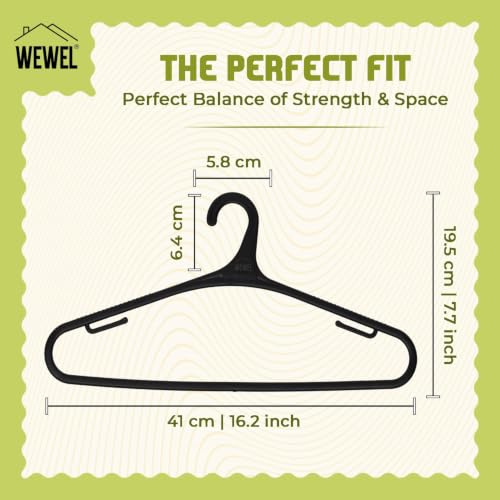Image of WEWEL 25 Pcs Premium Hangers for Hanging Clothes (Matt Finish)(Bendless Design)
