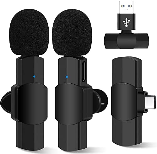 GRTPRTS Wireless Microphone for Android/Computer/Laptop, Wireless Lavalier Microphone for Video Recording, Clip On Recording Microphone for PC, Wireless Lapel mic for YouTube Streaming, Facebook Live