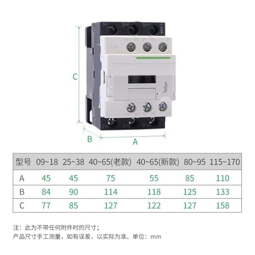 Contacteur AC LC1D18A tripolaire 3 pôles triphasé bobine 110v 50/60Hz - 5