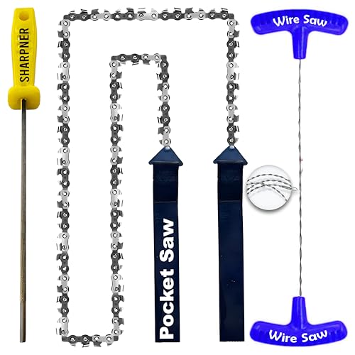 Pocket Chainsaw Survival Kit – 36" Hand Chain Saw Wire Saw