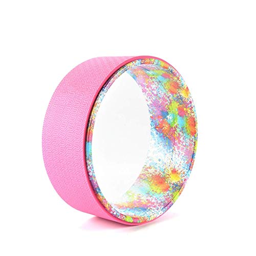 LYATW Simple Stress Less Yoga Wheel - Strong and Comfortable Yoga Prop Wheel, Perfect for Stretching + Increase Flexibility，Fitness Training Yoga Auxiliary Tool Yoga (Color : Pink)