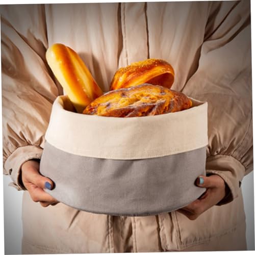 Cesta para servir pan de tela reversible Bin Bin con diseño de algodón adaptable 4