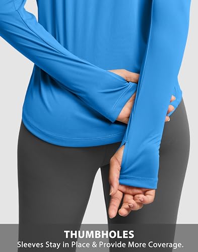 Image of Soothfeel Lightweight Long Sleeve Workout Tops for Women Gym Running Shirts