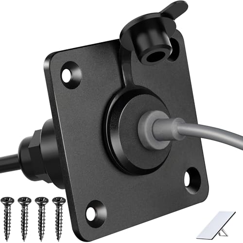 RVSPARK Waterproof Wall Socket Passthrough for Starlink Mini, Aluminum DC 5.5 x 2.1 Female Power Connector Outlet/Port – Perfect for RV Campervan, Caravan, Motorhome, Battery Box(1 Pack)