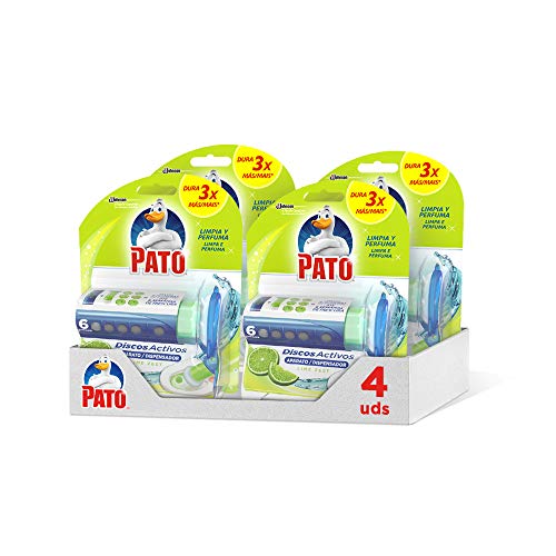 Pato - Discos Activos WC Lima, aplicador y recambio con 6 discos [Pack de 4][Todos los aromas]