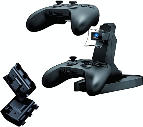 Controller Akku für Xbox Series X S (Nicht für Xbox One), Controller Ladestation Play and Charge Kit Zubehör Kompatibel mit Xbox Series X S Controller, 2 Pack 1200 mAh Akku Cover