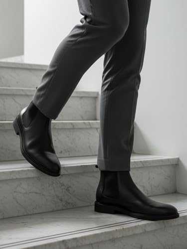 Image of Carlton London Classic Slip-On Ankle Chelsea Boots for Men
