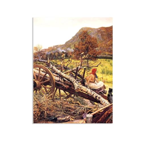 Tableau mural sur toile John Everett Millais Carburant hivernal pour decoration de salon 80x60cm