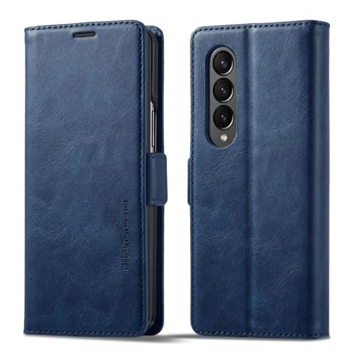 Protection intégrale antichoc Samsung Galaxy Z Fold 4 étui portefeuille bleu