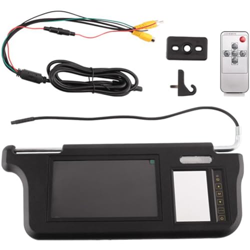 Monitor LCD de 7 pulgadas integrado en visera negra con vídeo de 2 canales para coche 4