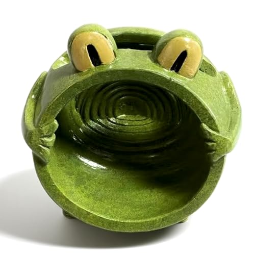Amacthysh Cell Phone Stand with Sound Amplifier Frog Amplifying Phone Speaker Ceramic Desktop Cell Phone Speaker Holder Green Loudspeaker Mini Megaphone Smartphone Stand Decor