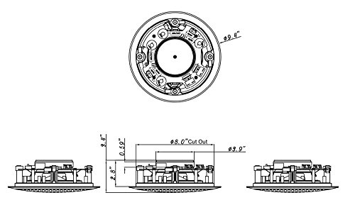 Image of 652S2C Silver Ticket in-Wall in-Ceiling Speaker with Pivoting Tweeter (2 Channel Stereo 6.5 Inch in-Ceiling) 9.4 inch Overall Size