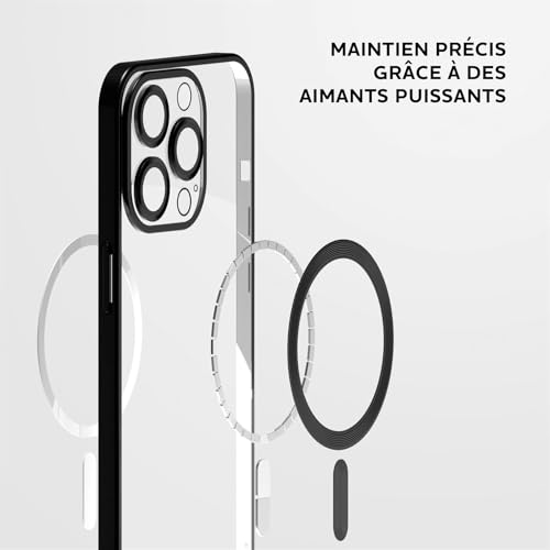 Coque iPhone 14 Pro transparente magnétique avec protection caméra intégrée et charge induction MagSafe - 7