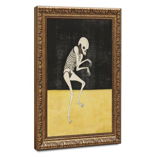 Décoration murale squelette vintage Katsukawa Shunsho, toile suspendue rétro 50,8x76,2 cm