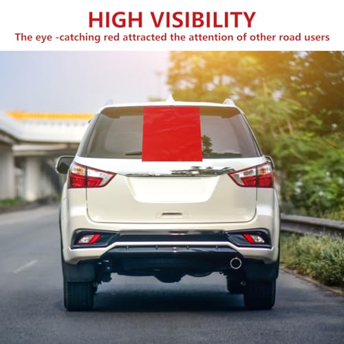 6 Stück Rote Warnflagge, Warnfahne Rote Fahne Überlänge mit Seil, Warnflaggen Set Warnflagge Endfahne Schlussfahne Rot für Transport Fahrradträger Auto Wohnwagen (30x30cm)