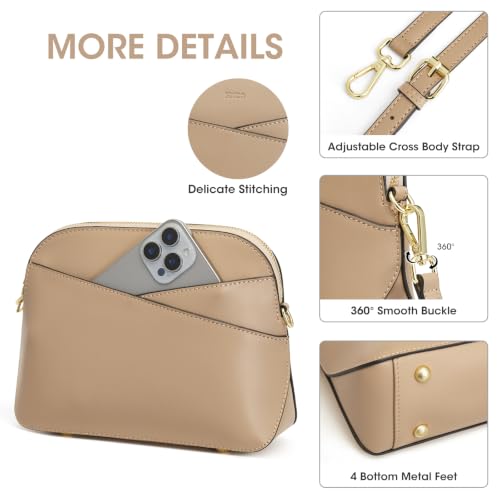 Image of Kattee Small Leather Crossbody Bags for Women, Trendy Purses Handbags Shoulder Bag, Genuine Leather Cross Body Bag for Woman