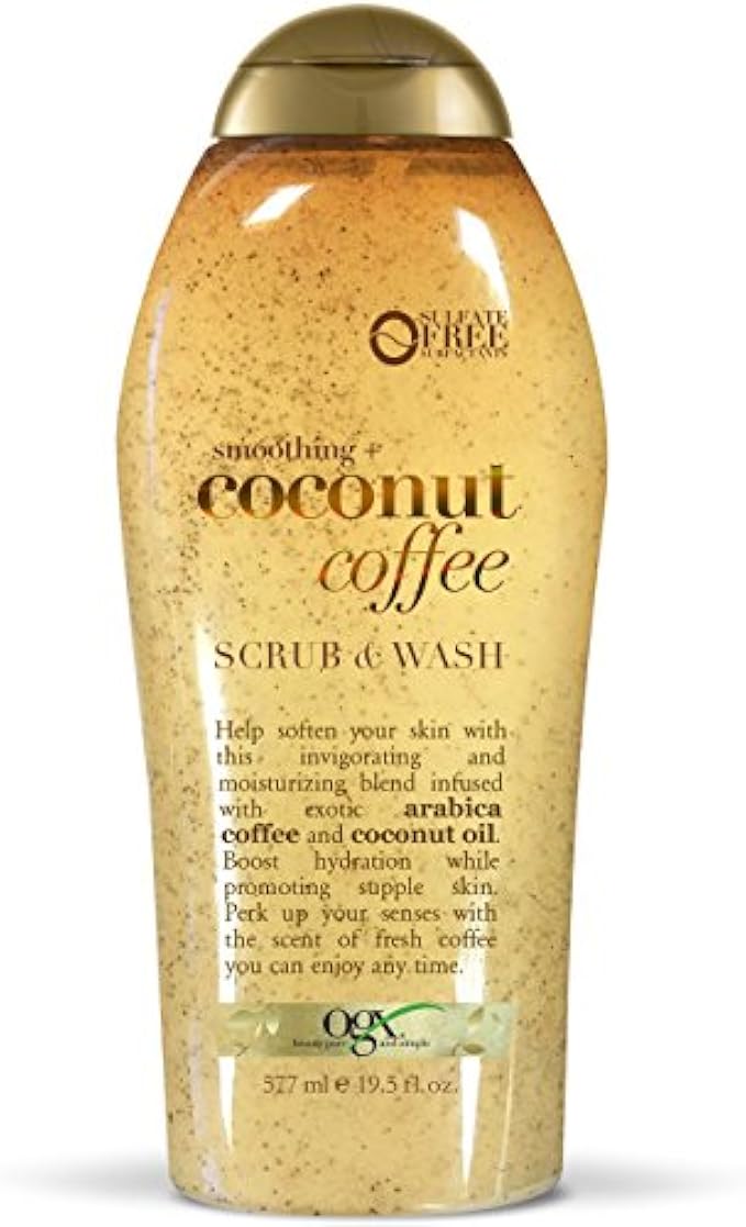 OGX Coffee Scrub and Wash, Coconut 19.5 Fl Oz