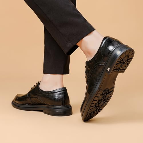 Mens Classic Dress Oxford Shoes, Platform Pointed Toe Lace-up Comfort Oxford Dress Formal Wedding Gentleman Shoes3