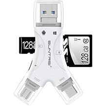 قارئ بطاقات SD لأجهزة iPhone/ipad/Android/Mac/Computer/Camera، قارئ بطاقات Micro SD 4 في 1، عارض كاميرا Trail، قارئ بطاقات ذاكرة محمول، محول بطاقة SD لبطاقات SD وTF، أبيض