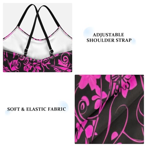 Toddler Girl Swimsuit One Piece, Summer Beach Swimsuit 3-10 Y, Pink Floral Swirls3