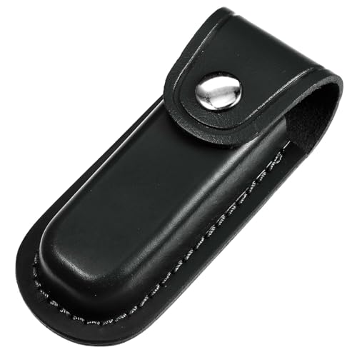 AOZUO Étui à couteau en cuir pour ceinture, fourreau de couteau de 12,5 cm, étui pliable pour couteau de poche, étui en cuir avec fermeture à cliquet, passant de...