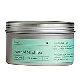 Divya's Calming Peace of Mind Tea, Ayurvedic Herbal Tea with Chamomile, Passion Flower, Lavender, Calming Herbs to Unwind & Relax, Caffeine Free, Organic, Non-GMO, Ayurvedic, Loose Leaf Tea