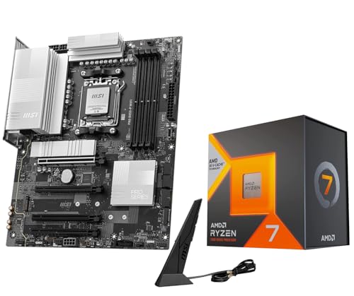 Micro Center AMD Ryzen 7 7800X3D CPUプロセッサー PRO B850-P WiFiマザーボード付き (ATX, AM5, DDR5, PCIe 5.0, M.2 Gen5, Wi-Fi 7, 5G LAN)