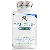 Nutriodol Calcium 400mg Tablets | 180 Vegan Tablets – 6 Month Supply | Slow-Release Calcium Carbonate for Bone, Muscle & Teeth Health | GI and Vegan Friendly