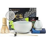 TEANAGOO Matcha Set | Matcha Tea Set | Matcha Schale |matcha Besen set|Matcha Schüssel mit Ausgießer Bambus Matcha Whisk-7 Stück Matcha Whisk Sets für Matcha Maker,N3, Hellgrau
