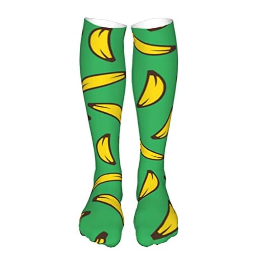 Knähöga långa strumpor banan stiliserade unisex lediga strumpor för flickor och kvinnor män UK storlek 4-6