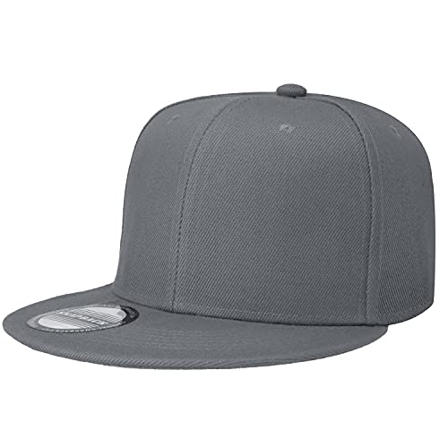 Image of Classic Snapback Hat Cap Hip Hop Style Flat Bill Blank Solid Color Adjustable Size