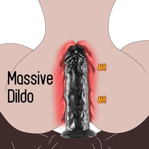 Image of 9.8 inch G-Spot Dildo Without Balls with Realistic Venis, 2.8'' Diameter Huge Thick Dildo with Suction Cup for Hands-Free and Anal Play, G-spot Giant Dildos Anal Sex Toys for Women Men