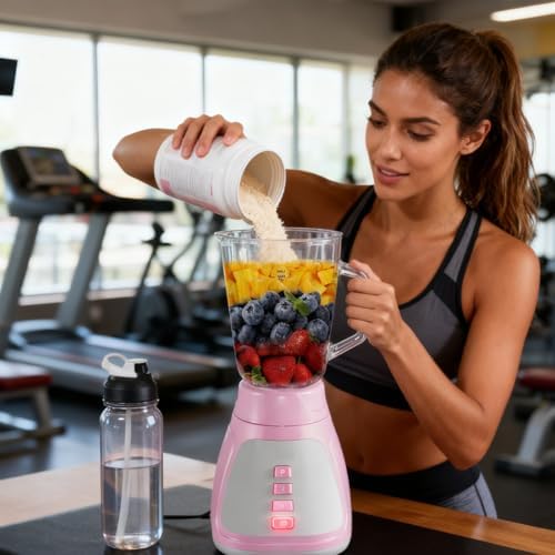 400W Smoothie Kitchen Blender, Professional Food Processor with 1.5L Glass Jug & 500ml Travel Cup, 3-Speed Jug Blender for Smoothies, Shakes, Frozen Drinks, Ice & Sauces - Image 5