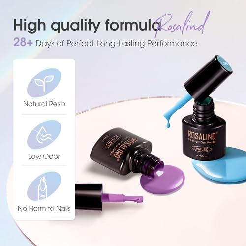ROSALIND Esmaltes Semipermanentes Para Uñas, 42 Piezas Marrón Rojo Naranja Morado Gris Azul Verde Colores Esmaltes Semipermanente, UV/LED Pintauñas Semipermanentes Otoñales Invernales Regalo - imagen 4