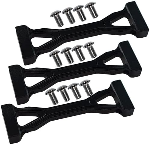 Tamiya 1/14 Truck Upgrade Parts Aluminium Middle Chassis Mount With Screws (For King Haule/Globe Liner/Aeromax) - 3Pcs Set Black