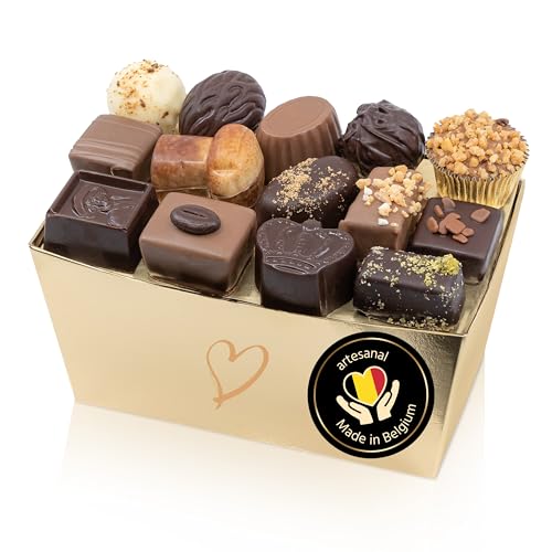 ePralinchen bombones de lujo belgas hechos a mano | Edición Winter 500g | mezcla de bombones invernales con speculoos, café, nougat y más | sin alcohol | delicioso chocolate hecho en Bélgica